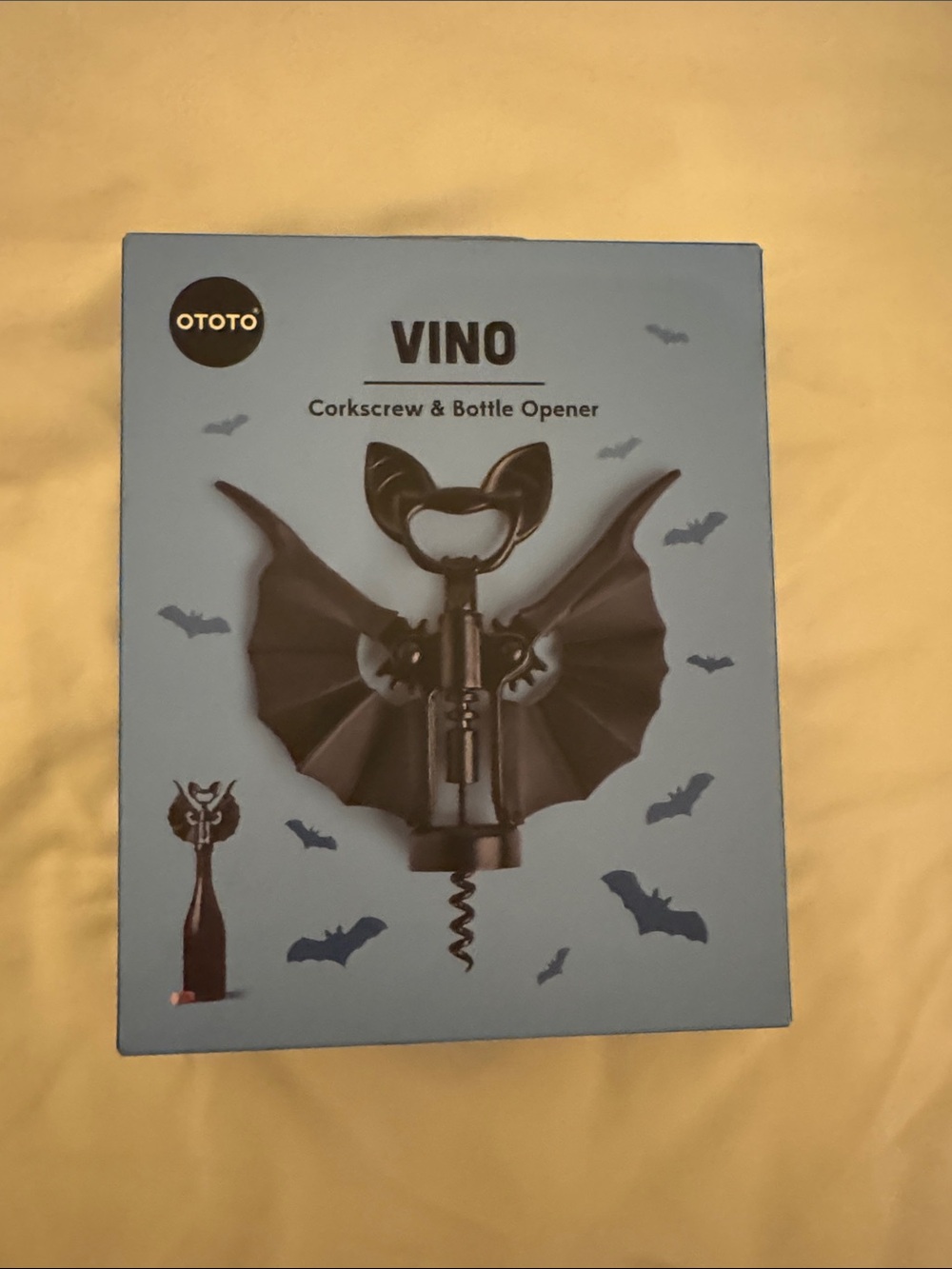 Vino Bat Corkscrew & Bottle Opener - Black